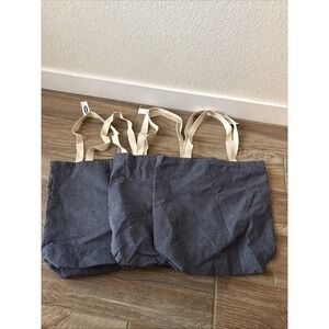 3 Matching Heavy Duty Canvas Shopping Bags Old‎ Navy 24" x 16"